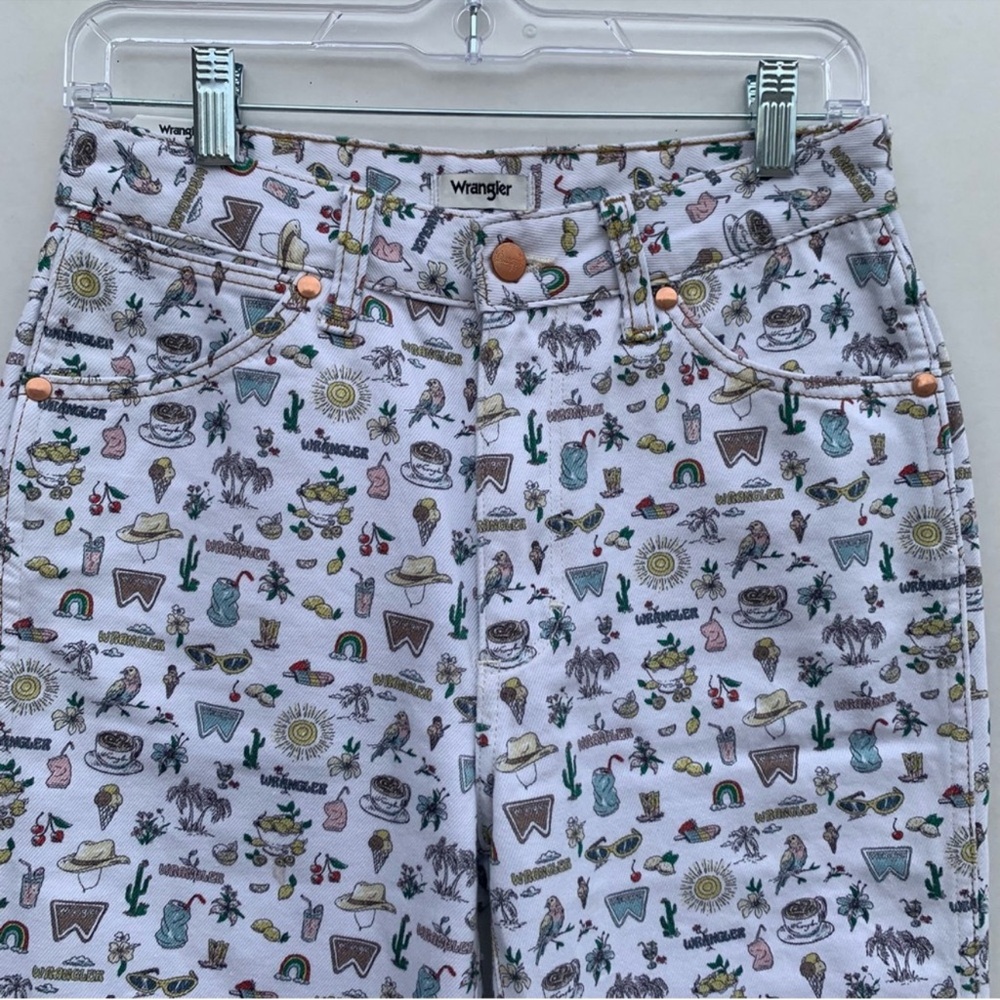 Wrangler Women's Flare Jeans with Fun Patterns - White and Multicolor - Picture 5 of 16